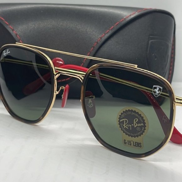 BNIB Never Worn Rayban Ferrari Scuderia Rb3748 TortoiseGold/Green - Picture 6 of 6